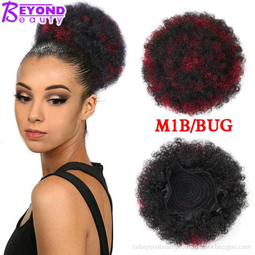 aliexpress Cheap High Puff Afro Curly Chignon Ponytail Drawstring Synthetic Curly Hair Bun For Women